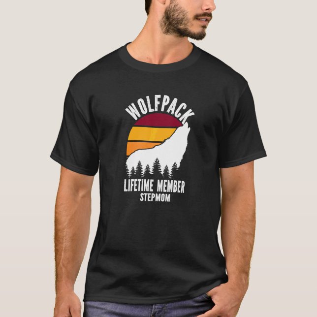 Wolfpack Lebenslanges Mitglied Stiefmutter Wolf Fa T-Shirt (Vorderseite)