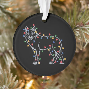 Wolfs Baum Weihnachten Xmas Haustier Tier Wolf Lie Ornament