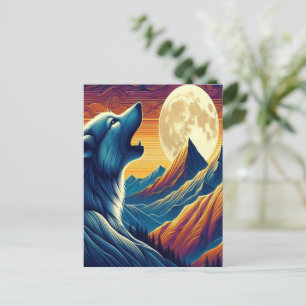 Wolfs Moonlit Howl Postkarte
