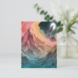 Wolfs Moonlit Howl Postkarte