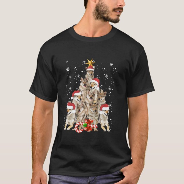 Wolfs TreChristmas Sweater Xmas Haustier Wolf T-Shirt (Vorderseite)
