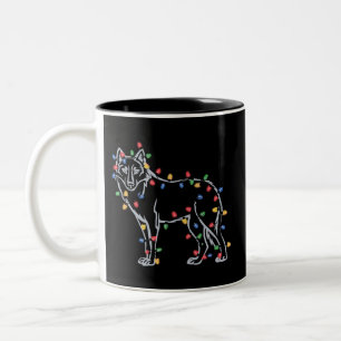 Wolfs Weihnachtsbaum Weihnachten Haustier Tier Wol Zweifarbige Tasse