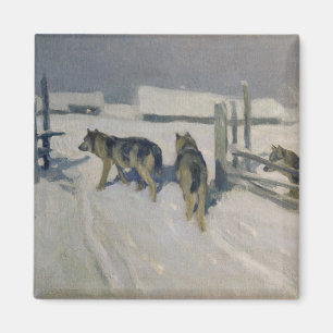Wolfs, Winter-Nacht, c.1910 Magnet