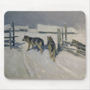 Wolfs, Winter-Nacht, c.1910 Mousepad
