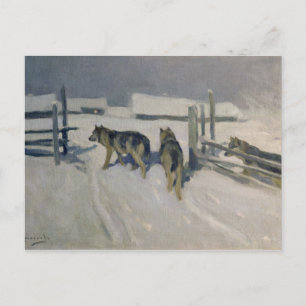 Wolfs, Winternacht, c.1910 Postkarte