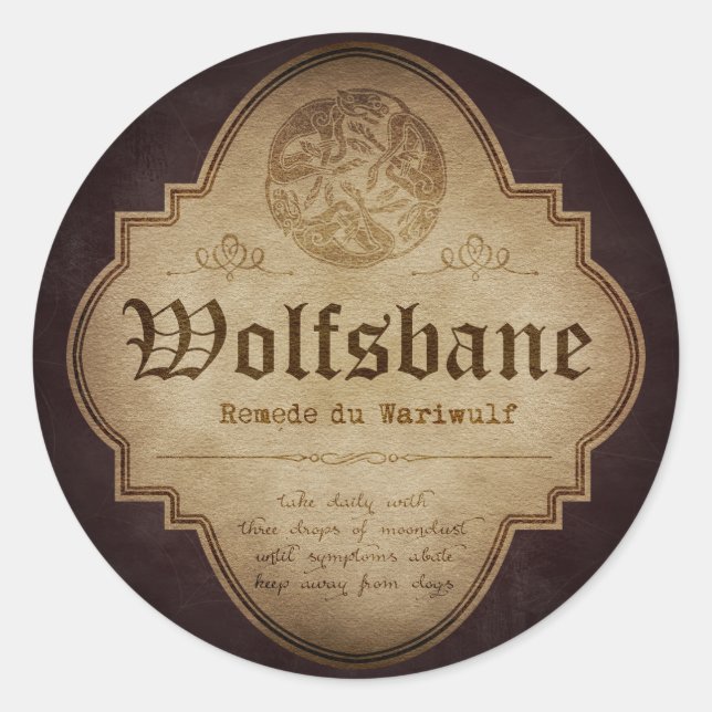 Wolfsbane Apothecary Runder Aufkleber (Vorderseite)