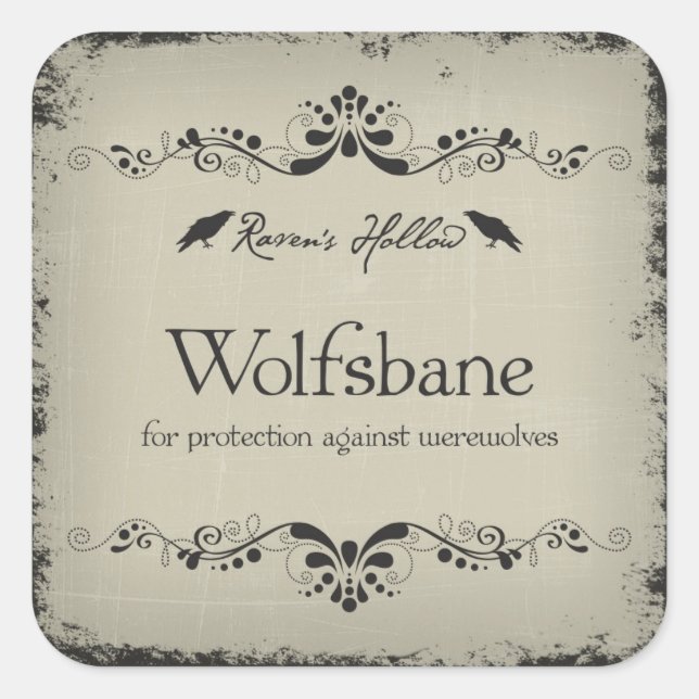 Wolfsbane Halloween Jar Sticker Label (Vorderseite)