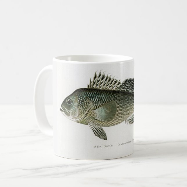 Wolfsbarsch-Fischermug Kaffeetasse (Vorderseite Links)
