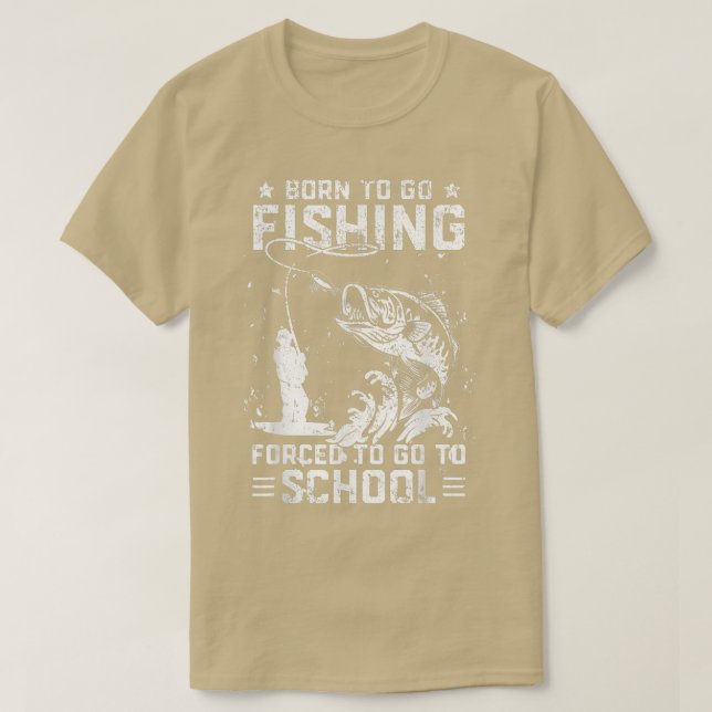 Wolfsbarsch für Männer, die Geboren fischen  T-Shirt (Design vorne)