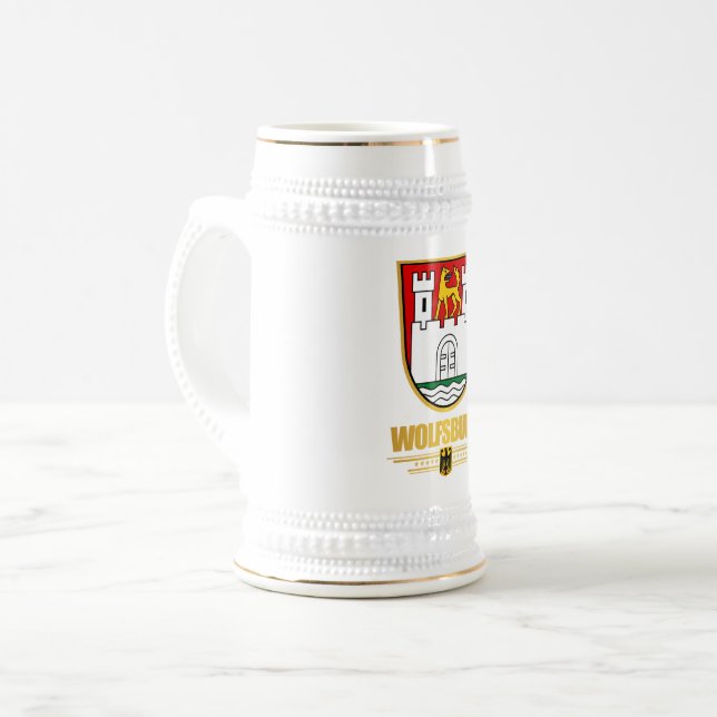 Wolfsburg Bierglas (Vorderseite Links)