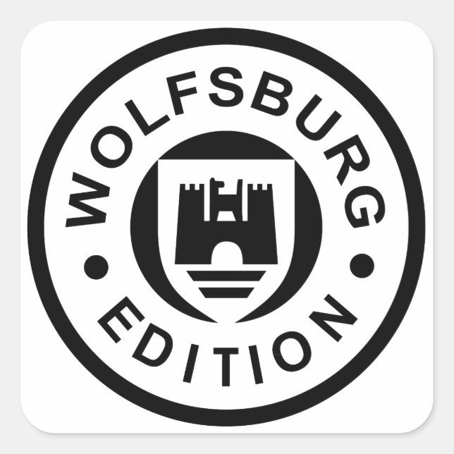 Wolfsburg Edition (schwarz) Quadratischer Aufkleber (Vorderseite)