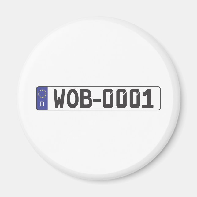 Wolfsburg License Plate Magnet (Vorne)