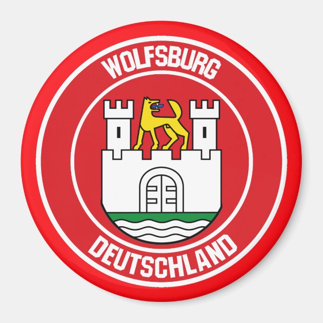 Wolfsburg Round Emblem Magnet (Vorne)