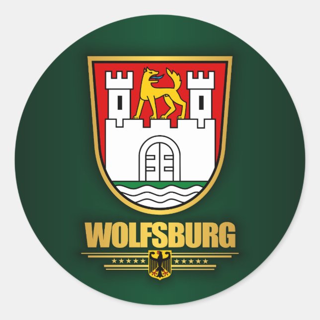 Wolfsburg Runder Aufkleber (Vorderseite)