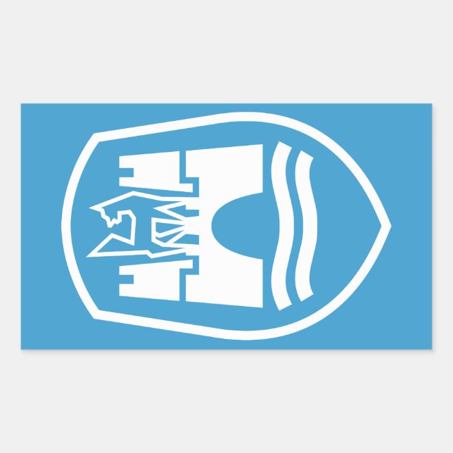 Wolfsburg-Wappen (weiß) Rechteckiger Aufkleber (Vorderseite)