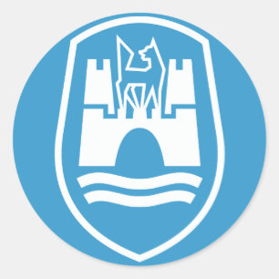 Wolfsburg-Wappen (weiß) Runder Aufkleber
