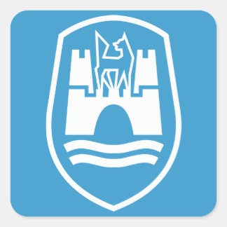 Wolfsburger Wappen (weiß) Quadratischer Aufkleber