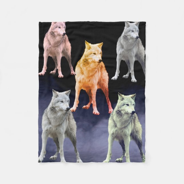 Wolfsdecke Fleecedecke (Vorderseite)