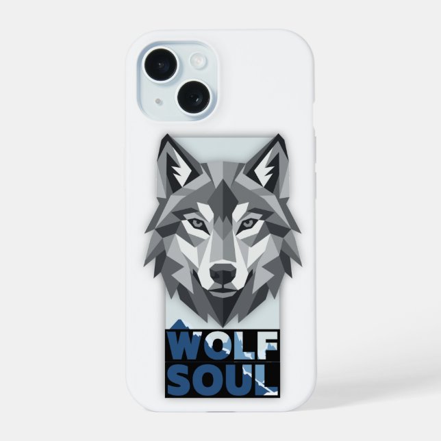 Wolfseele iPhone 15 Hülle (Rückseite)