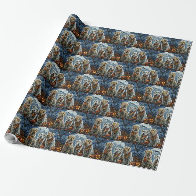Wolfshund Halloween Gruselig Geschenkpapier (Ungerollt)