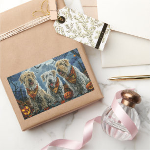 Wolfshund Halloween Gruselig Rechteckiger Aufkleber