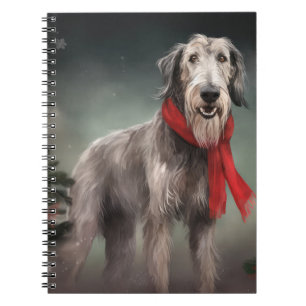 Wolfshund Hund im Schnee Weihnachten Notizblock