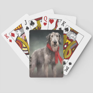 Wolfshund Hund im Schnee Weihnachten Spielkarten