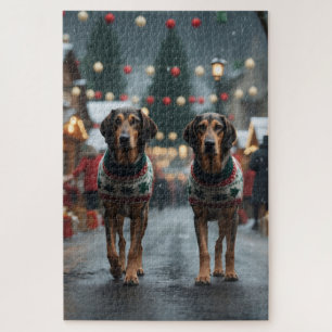 Wolfshund Hunde Weihnachten Schnee Feiertag Puzzle