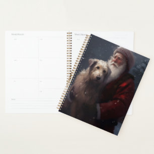 Wolfshund mit Santa Claus Festive Weihnachten Planer