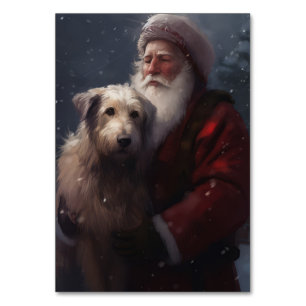 Wolfshund mit Weihnachtsmann Festive Weihnachten Tischnummer