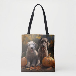Wolfshund-Welpe Herbstfreude Kürbis