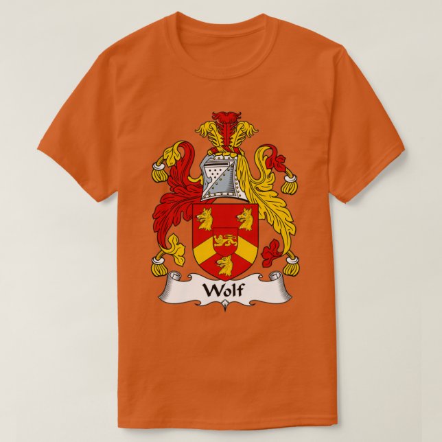 Wolfskappe des Familienwappens Waffen T-Shirt (Design vorne)