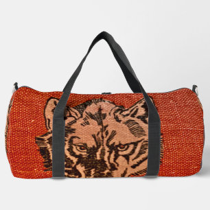 Wolfskopf auf Rot Duffle Bag