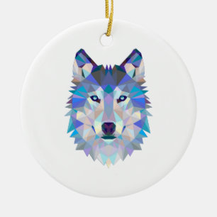 Wolfskopf Keramik Ornament