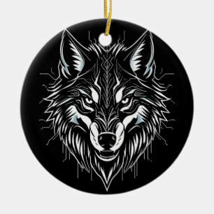Wolfskopf-Kunst Keramik Ornament