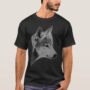 Wolfskopf-Raubtier-Abdruck mit Wildtier T-Shirt
