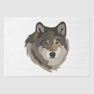 Wolfskopf Tier Grau Wilder Wolf Seidenpapier
