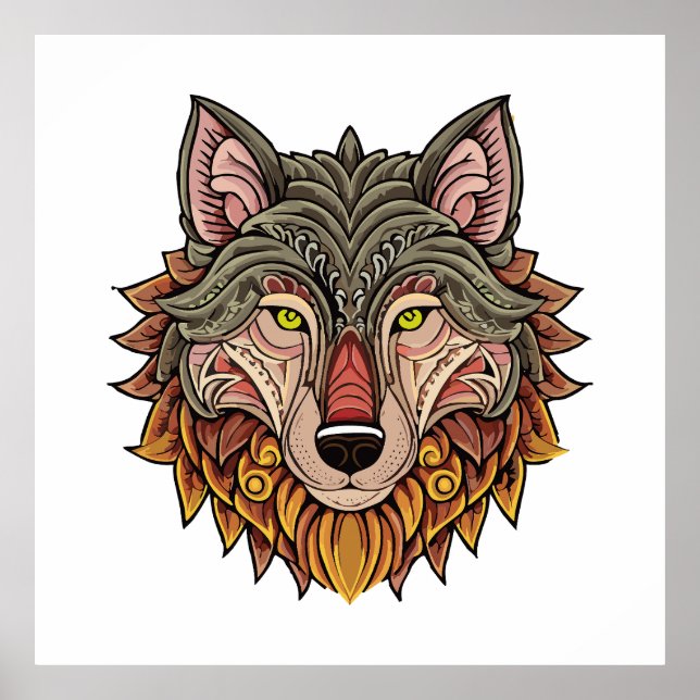 Wolfskopf von vorne poster (Vorne)