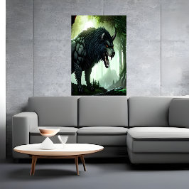 Wolfsmast im Wald | Art der AI Poster