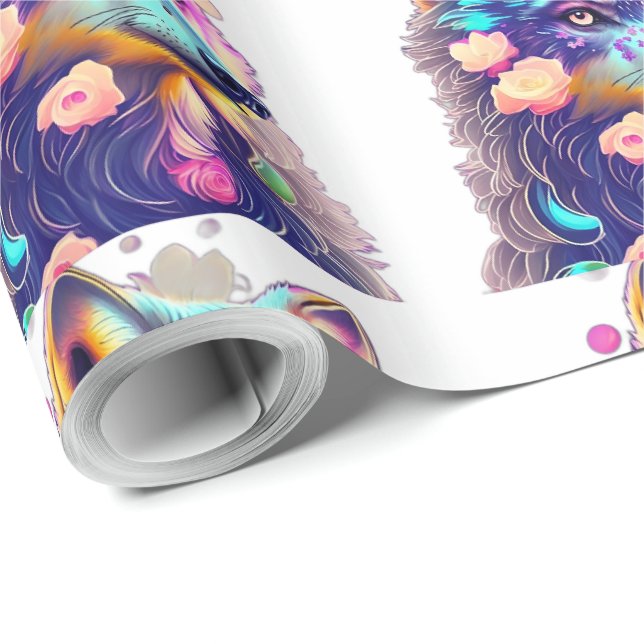 Wolfsmuster aufhellen geschenkpapier (Rolleneckpunkt)
