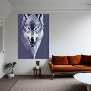 Wolfsprotrait AI Art Poster
