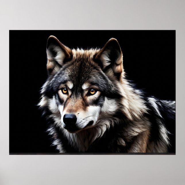 Wolfsprotrait Poster (Vorne)
