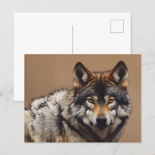 Wolfsprotrait Postkarte