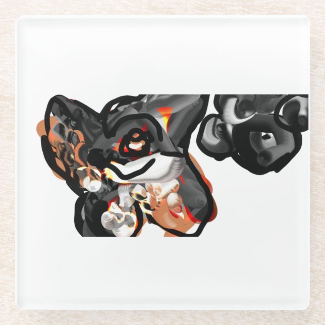 Wolfspucke Glasuntersetzer (Vorderseite)