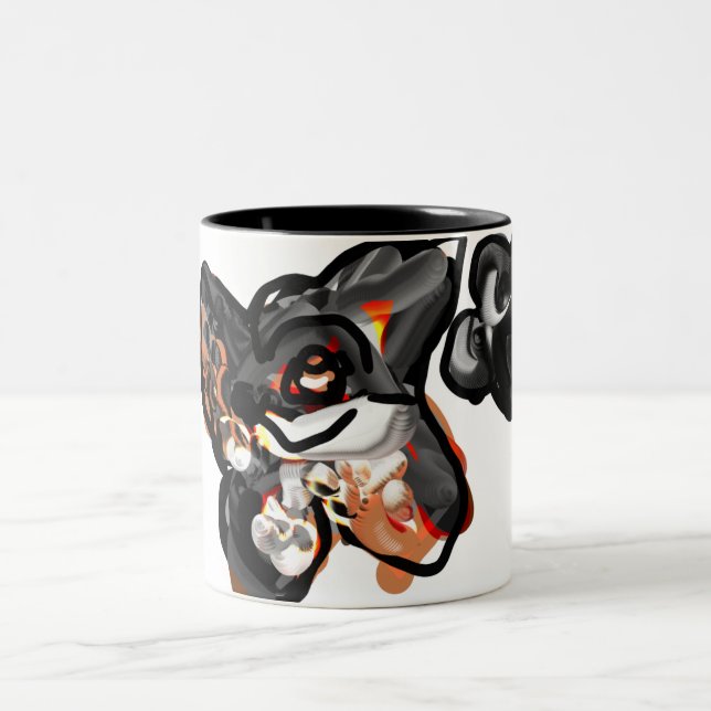 Wolfspucke Zweifarbige Tasse (Mittel)