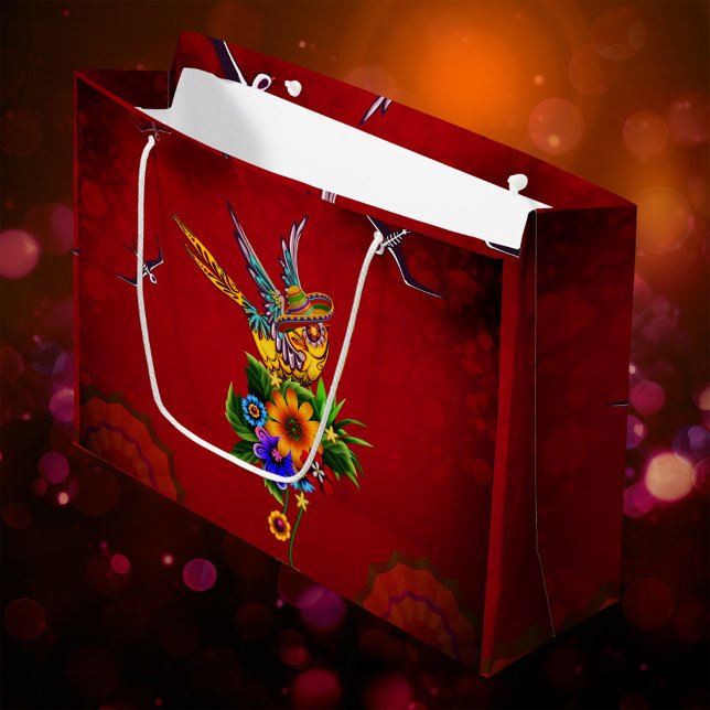 Wolfsrudel Große Geschenktüte (sugar skull bird)