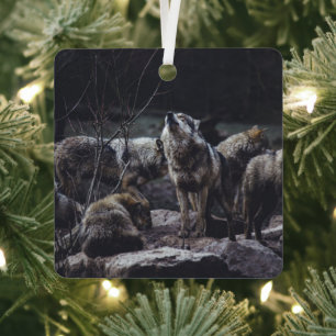 Wolfsrudel Ornament Aus Metall
