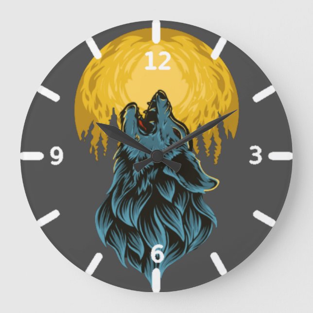 Wolfsuhr Große Wanduhr (Vorderseite)