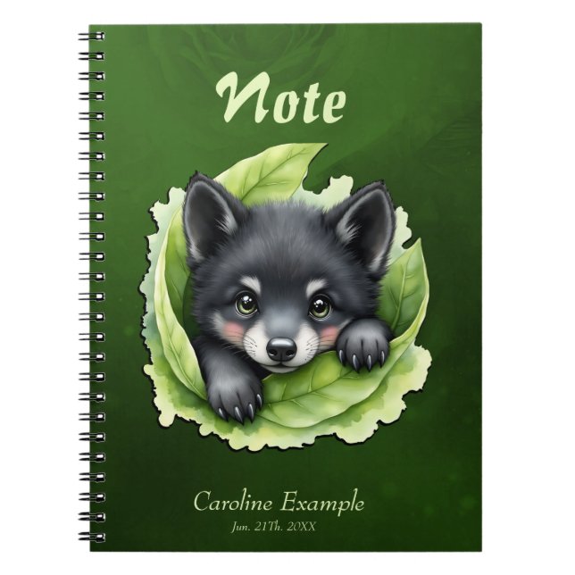Wolfswelpe im Grünen Notizblock (Vorderseite)