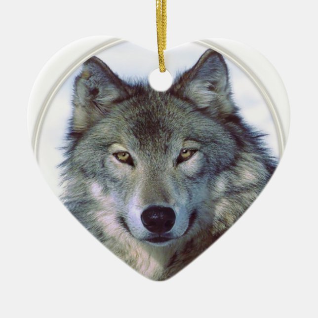 Wolftiertotem Keramikornament (Vorne)